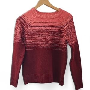 Barb Thrun Ombré Knit Sweater Women’s Small Cotton Blend Burgundy Pink Cozy